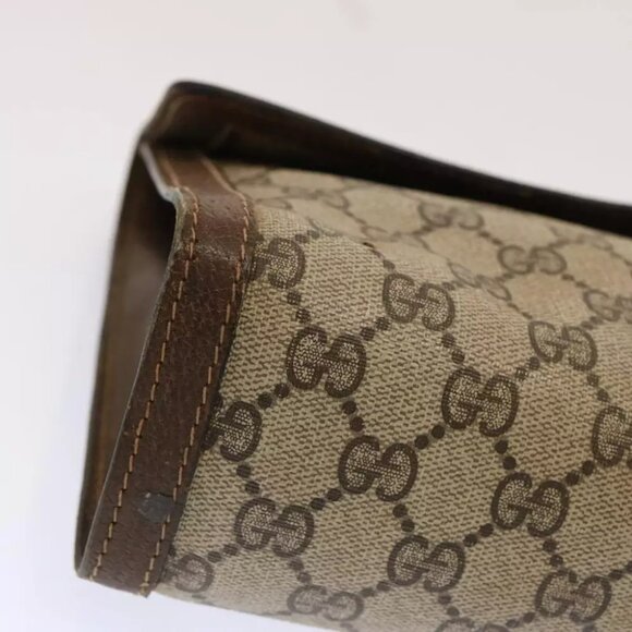 GUCCI GG Supreme Web Sherry Line Clutch Bag Beige - Picture 7 of 7